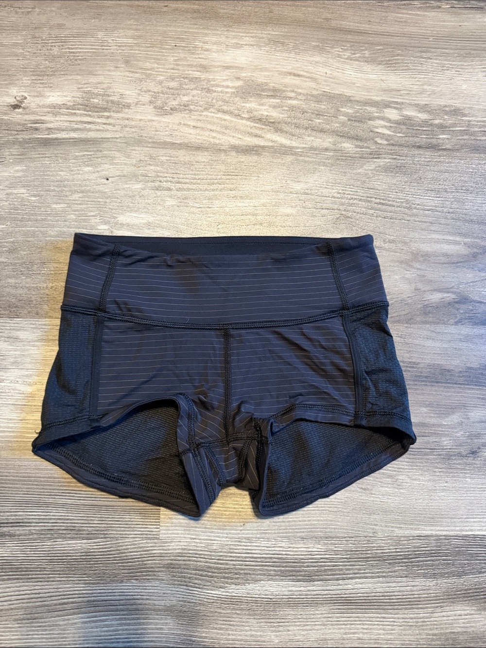 lululemon athletica Black Pinstripe Running Shorts